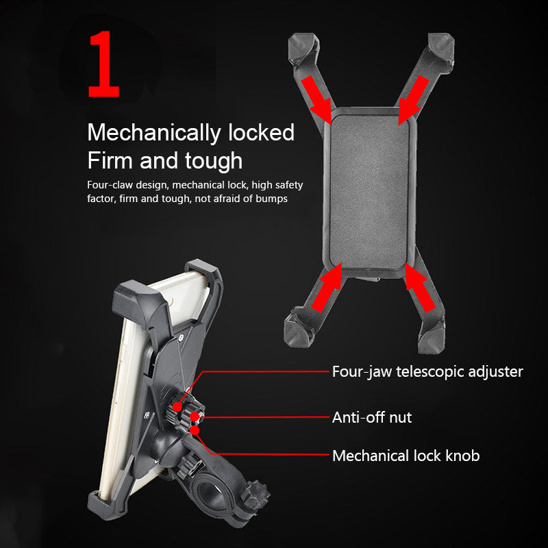ARX Ride Mount — Universal Motorcycle & Scooter Phone Holder | 360° Rotation | 3.5–7"