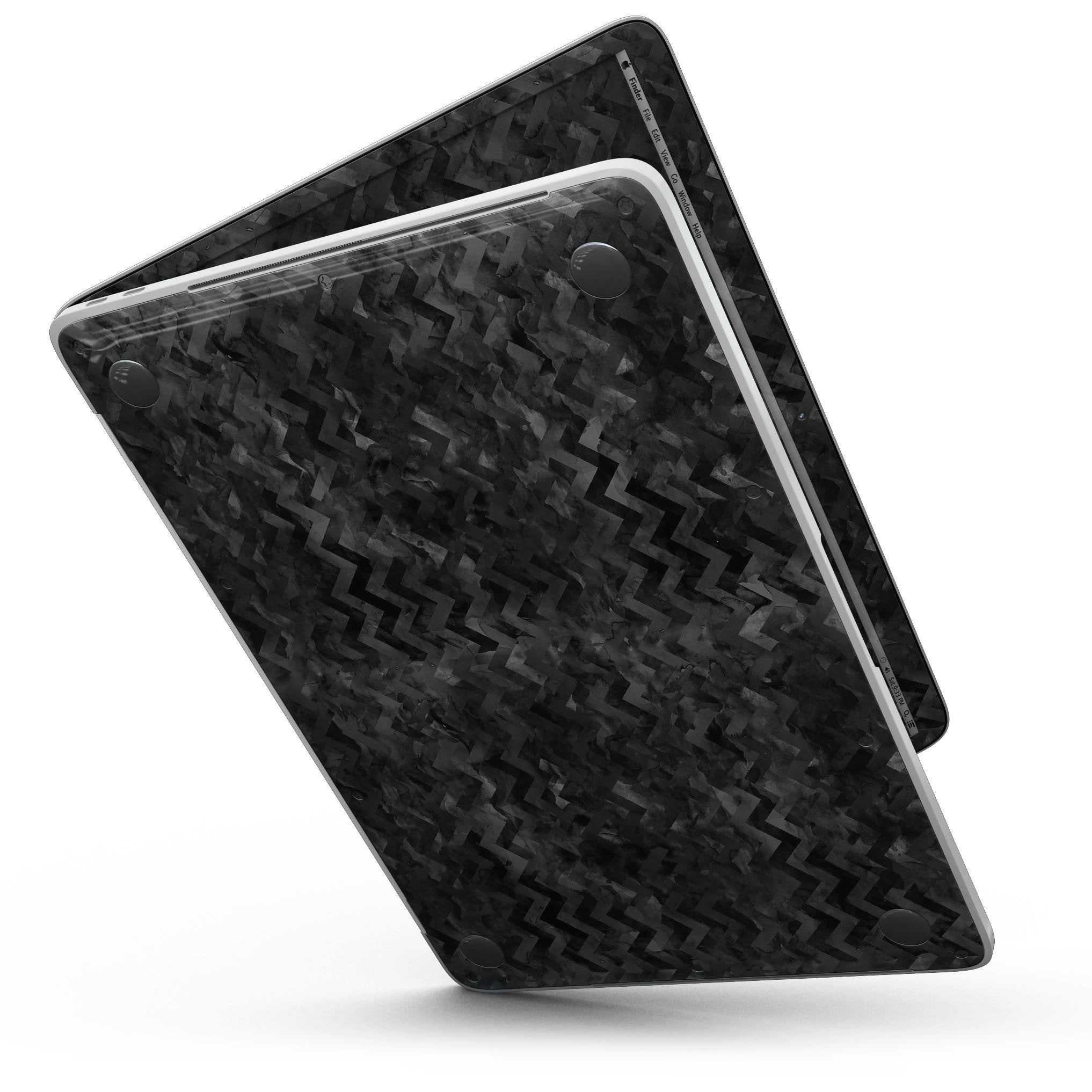 Black Basic Watercolor Chevron Pattern - MacBook Pro with Touch Bar