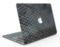 MacBook Skin Set – “Black Watercolor with White Chevron