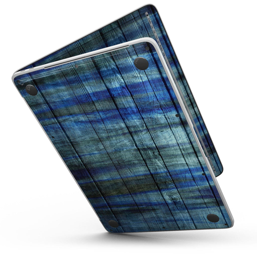 Blue and Green Tye-Dyed Wood - 13" MacBook Pro without Touch Bar Skin