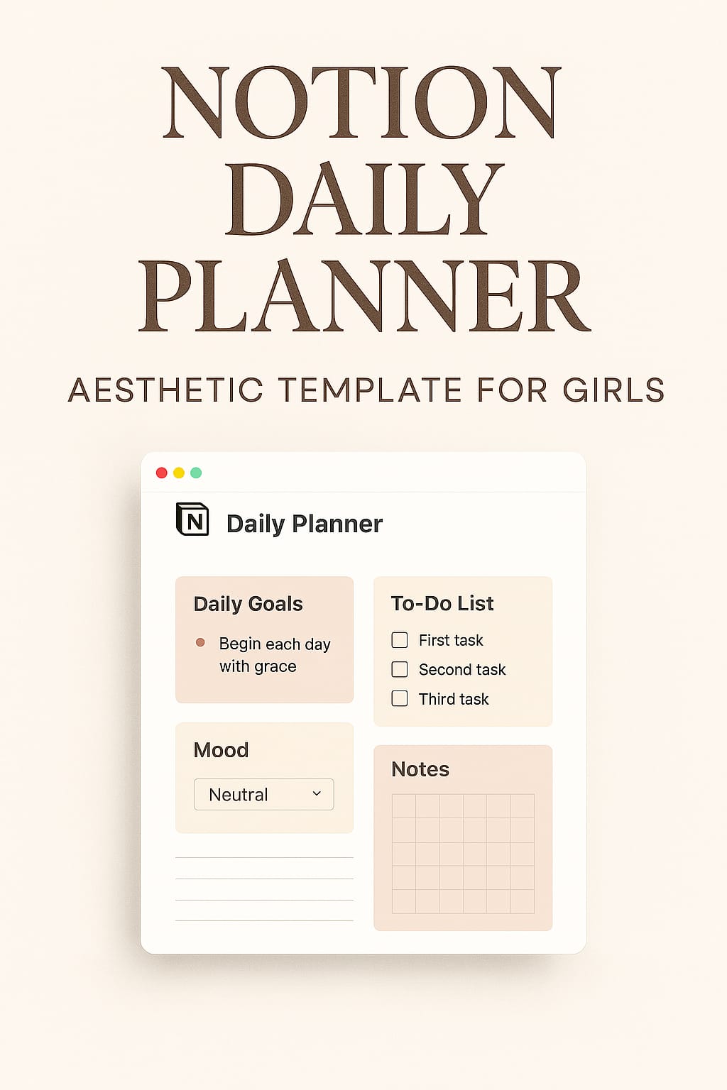 Notion Daily Planner – Aesthetic Template for Girls