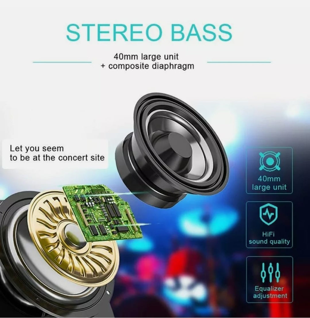 ARX Sound Z10 — HIFI Bluetooth 5.0 Headphones | LED Breathing Light | TF Card | 10H Battery