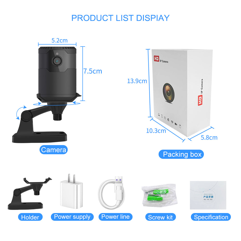 ARX Cam Mini — 1080P Wireless WiFi Security Camera | Night Vision 10m | Motion Detection | Cloud