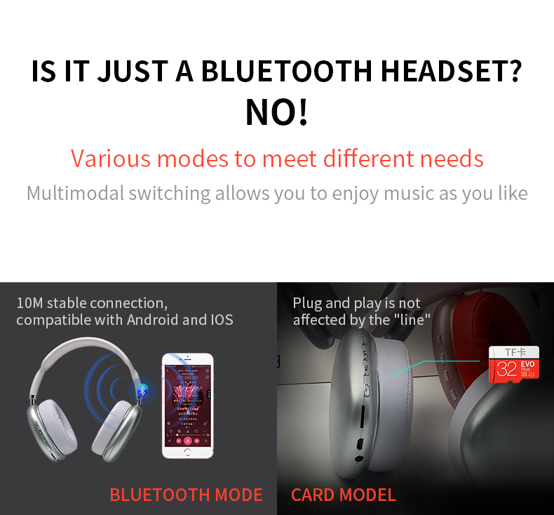 ARX Sound P9 — Wireless HIFI Stereo Headphones | Bluetooth 5.0 | TF Card | FM | 5 Colors