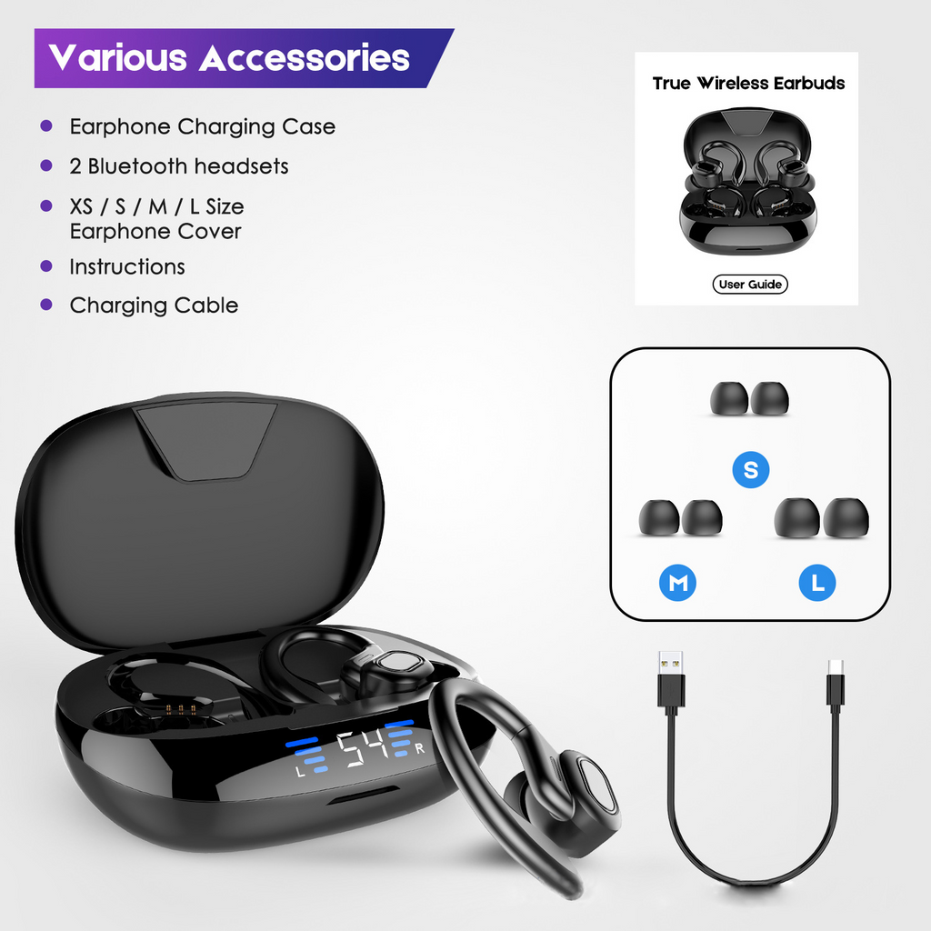 ARX Pods Sport — TWS Bluetooth 5.0 Earbuds | LED Display | Noise Cancelling