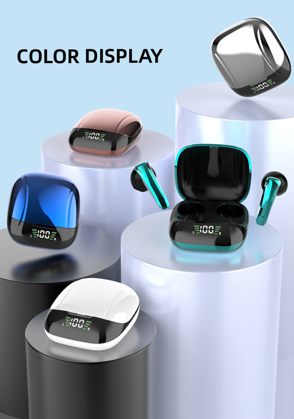 ARX Pods G1 — TWS Gaming Earbuds | Bluetooth 5.0 | Game Mode | IPX4 | LED Display | 5 Colors