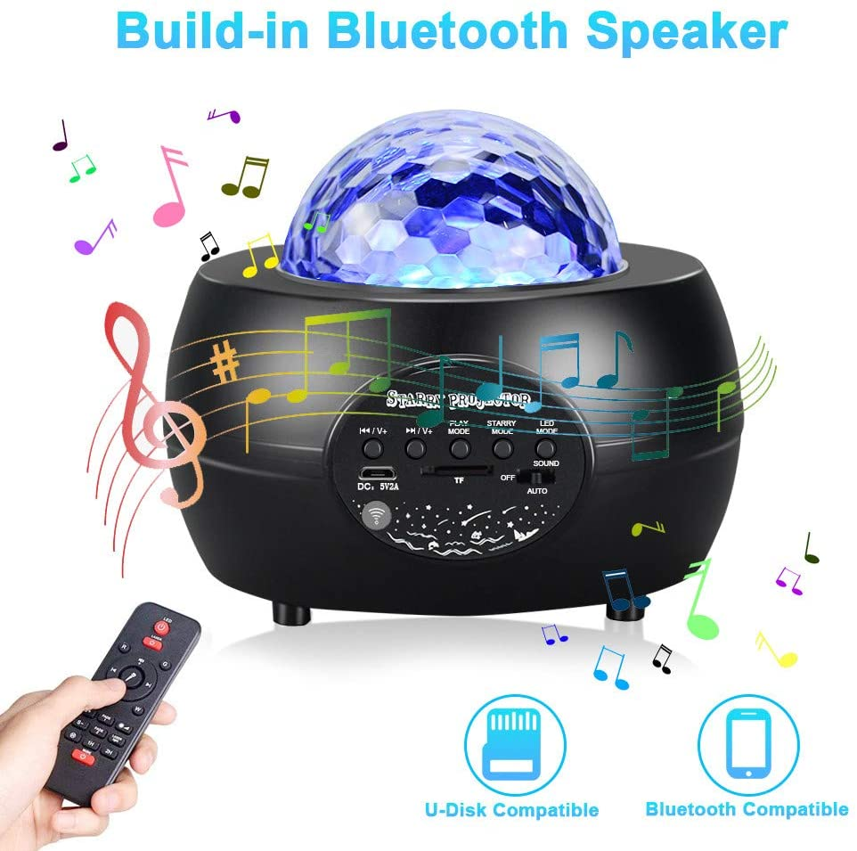 ARX Glow S1 — LED Starry Sky Projector & Bluetooth Speaker | 15 Water Patterns | Laser | Remote