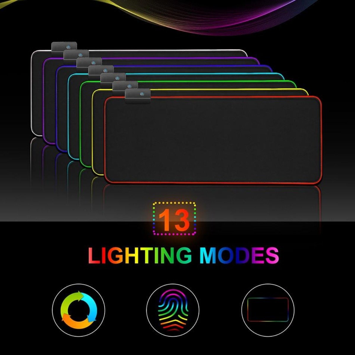 ARX Dragon RGB — Large Gaming Mouse Pad with 13 Lighting Modes