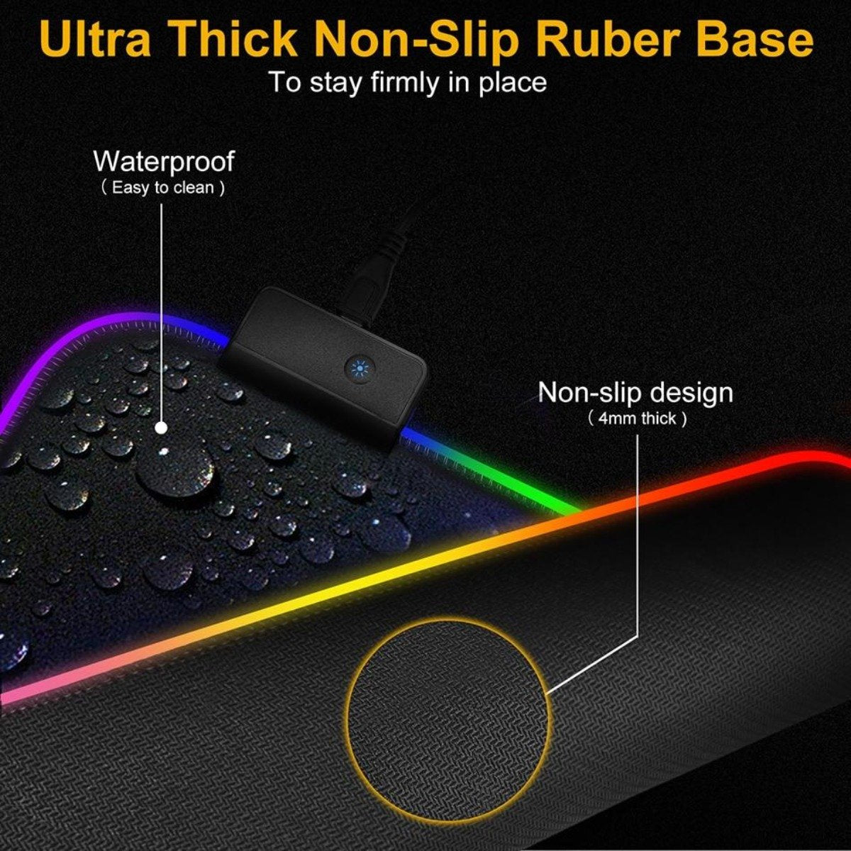 ARX Dragon RGB — Large Gaming Mouse Pad with 13 Lighting Modes