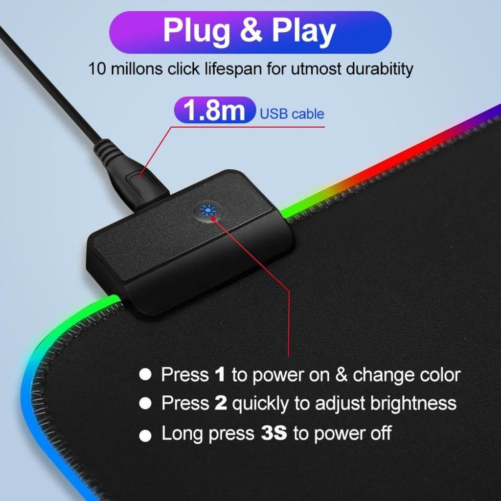 ARX Dragon RGB — Large Gaming Mouse Pad with 13 Lighting Modes